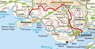 south Wales  Map